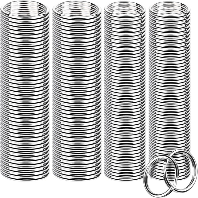 200 Pieces Split Key Rings Bulk or Keychain Key and Art Crats(25 mm/0.98 inch 100pcs 28 mm/1.1 inch 100pcs)