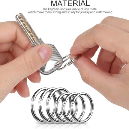 200 Pieces Split Key Rings Bulk or Keychain Key and Art Crats(25 mm /0.98 inch 100pcs ，28 mm /1.1 inch 100pcs)
