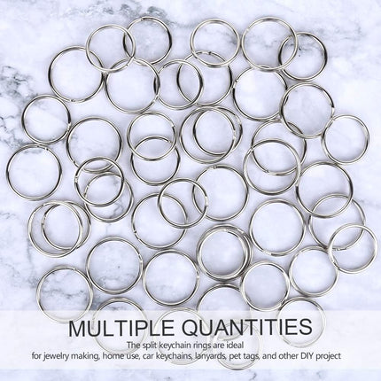 200 Pieces Split Key Rings Bulk or Keychain Key and Art Crats(25 mm /0.98 inch 100pcs ，28 mm /1.1 inch 100pcs)