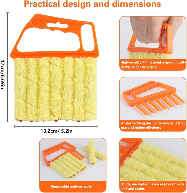 4Pcs Window Venetian Blind Cleaner Duster Tool eather Blind Duster or Cleaning Washable 7 inger – product detail