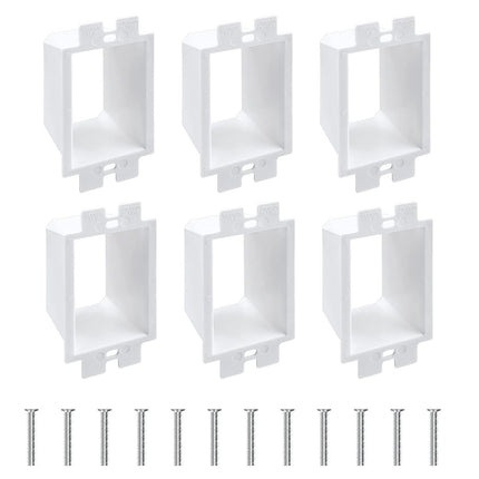 6 Pcs BE1-2 Electrical Outlet Box Extenders, Electrical Box Extender, 1 Gang Power Outlet Box Extender, Electric Box Extenders or Outlets, Single Gang Electric Outlet Box Extension with 12 Screws
