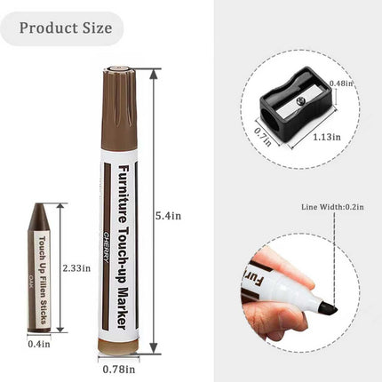 Repair Pen Wooden urniture loor Scratch Repair Markers and Wax Sticks Set o 21 or Stains, Scratches, Wood loors, Tables, Desks, Carpenters, Bedposts, Touch Ups, and Cover Ups