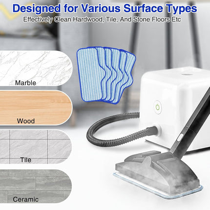 6 Pack Microiber Pads Compatible with Dupray Neat Steam Cleaner, Durable, Reusable and Machine Washable