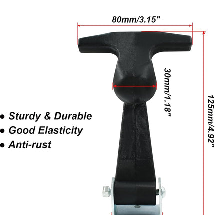 Biaungdo 2 Pcs Rubber Flexible Hood Catch, Black T-Handle Draw Latches with Brackets Stainless Steel T-Handle Hasp for Hood/Tool Box/Vehicle Engine