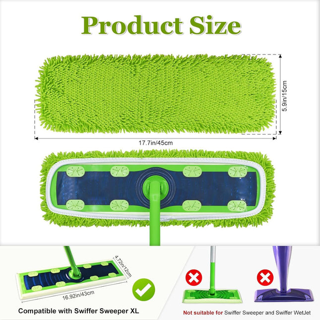 XL Mop Pads Compatible with Swier XL Sweeper X-Large Dry Sweeping Cloths XL Wet Pads – product detail