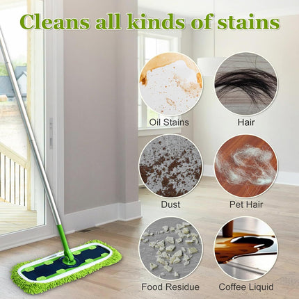 XL Mop Pads Compatible with Swier XL Sweeper, X-Large Dry Sweeping Cloths, XL Wet Pads Reills, Reusable Washable Microiber Heavy Duty Wet Mopping Cloths or Hardwood loor Cleaning, 4 Pack