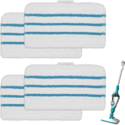 4Pack Steam Mop Pads Replacement or Black+Decker Steam Mop SM1600, SM1610, SM1620, HSM13E1, HSMC1300X, HSMC1321, HSMC1361SG Cleaner Black and Decker Steam Mop Replacement Pads