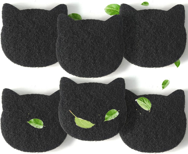 Cat Litter Box Stick-on Activated Charcoal Filters Compatible with Most Cat Litter Box Universal (6