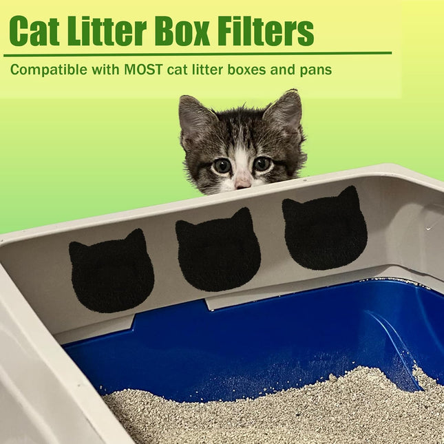 Cat Litter Box Stick-on Activated Charcoal Filters Compatible with Most Cat Litter Box Universal (6 – product detail
