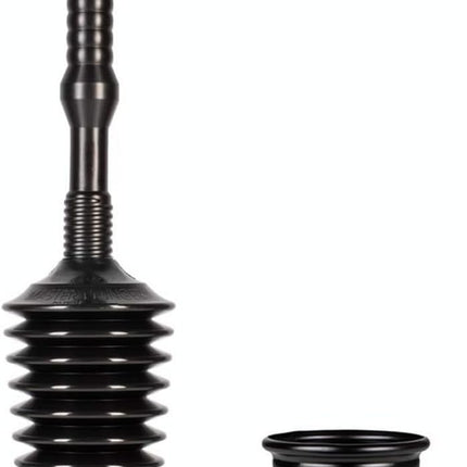 Master Plunger MP500-B3 Heavy Duty Bathroom Toilet Plunger Kit with Short Bucket/Caddy. Equipped with Air Release Valve, Black