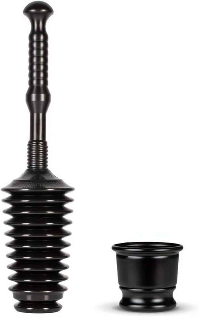 Master Plunger MP500-B3 Heavy Duty Bathroom Toilet Plunger Kit with Short Bucket/Caddy.Equipped with Air