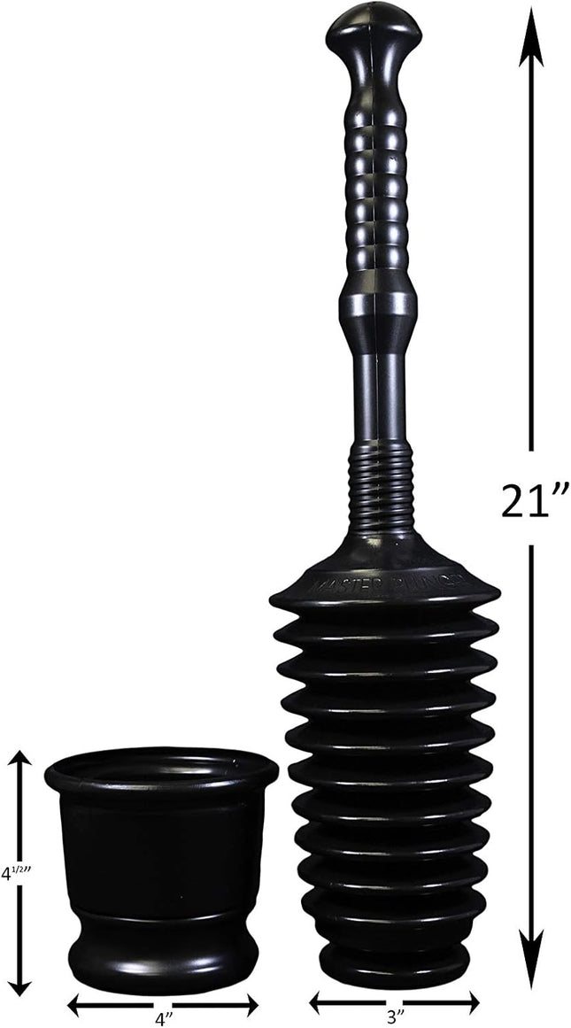 Master Plunger MP500-B3 Heavy Duty Bathroom Toilet Plunger Kit with Short Bucket/Caddy.Equipped with Air – product detail
