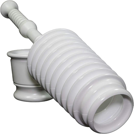 Master Plunger MP500-B4 Heavy Duty Bathroom Toilet Plunger Kit with Short Bucket. Equipped with Air Release Valve, White