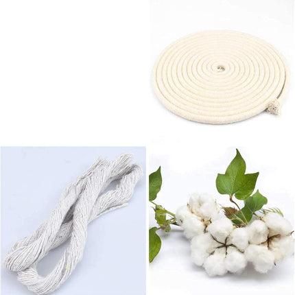 1/4 Inch Natural Cotton Rope, White Craft Clothesline, Used for DIY Rope Baskets, Handicrafts, Candle Wicks, etc, 6MM, 52 Feet.
