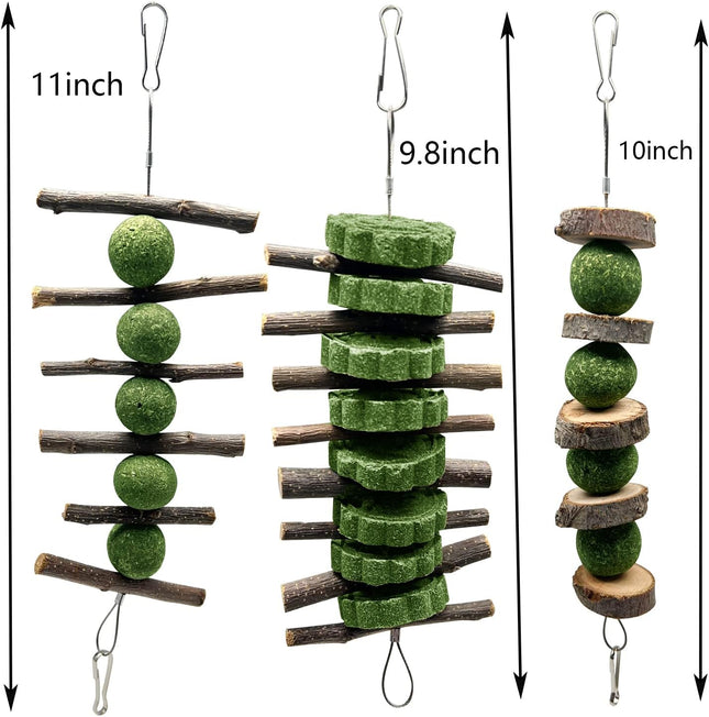 BallHull 3 Pcs Bunny Teeth Grinding Chew Toys Apple Branch Chewing Sticks with Grass Ball and Grass Cake – product detail