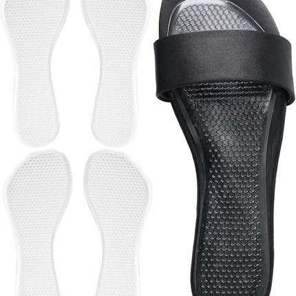 2 Pairs High Heel Inserts Women, Self-Adhesive Gel Sandal Inserts Insoles, New Anti Slip Design Comfort Insert, 3/4 Length Dress Shoe Inserts Pain Relief, Shock & Sweat Absorption, 2 Clear S