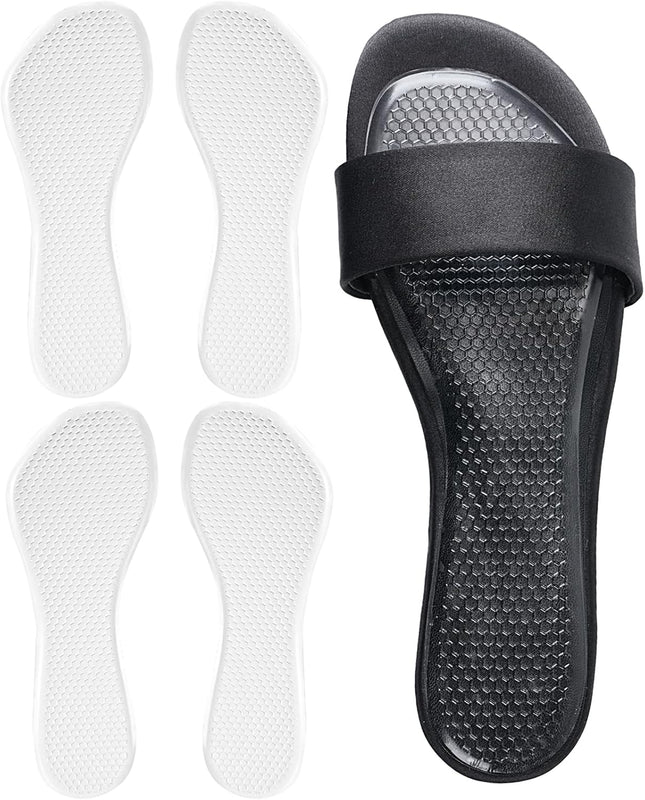 2 Pairs High Heel Inserts Women Self-Adhesive Gel Sandal Inserts Insoles New Anti Slip Design in Clear