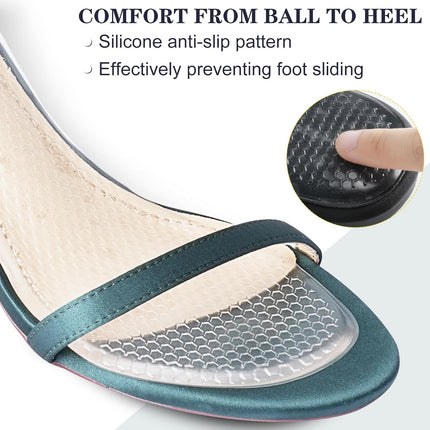 2 Pairs High Heel Inserts Women, Self-Adhesive Gel Sandal Inserts Insoles, New Anti Slip Design Comfort Insert, 3/4 Length Dress Shoe Inserts Pain Relief, Shock & Sweat Absorption, 2 Clear S