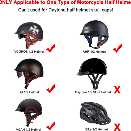 iGuerburn 2 Pair Half Helmet Ear Pads Speaker Pockets, Bluetooth Motorcycle Helmet Speakers Pouches 1/2 Helmet Accessories Ear Protection Reduce Wind Noise