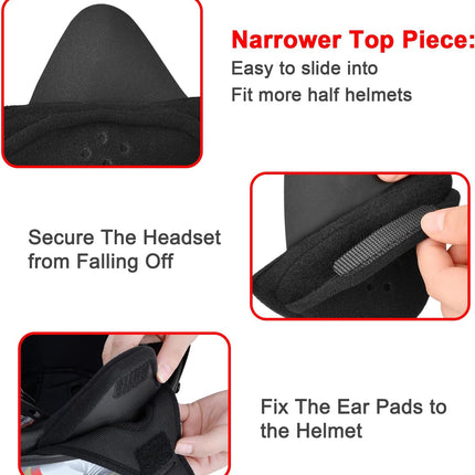 iGuerburn 2 Pair Half Helmet Ear Pads Speaker Pockets, Bluetooth Motorcycle Helmet Speakers Pouches 1/2 Helmet Accessories Ear Protection Reduce Wind Noise