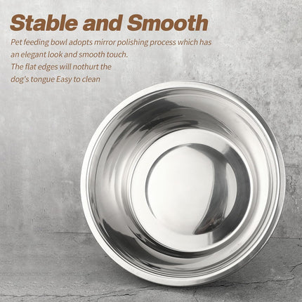 10 Pcs 8 Cup Metal Dog Bowls Stainless Steel Thickened Food Bowls Travel Kennel Food and Water Dish for Medium Large Size Dogs Cats, 64 Oz, Dishwasher Safe