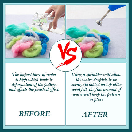 Ziliny 2 Pcs Wet Felting Tool Set, Ball Brause Sprinkler Squeeze Flower Sprinkler, for Working on Seams, Flat Felts, Hat & Slipper Shaping