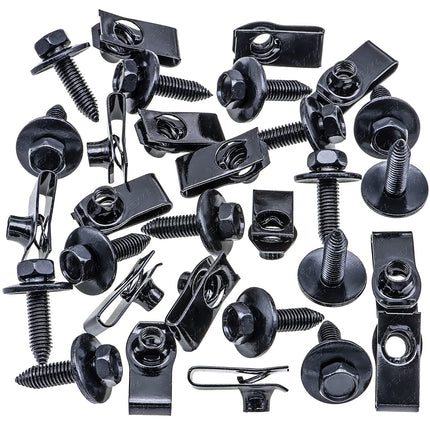 Rexka 15 Sets M8-1.25 Extruded U Nut & Body Bolts Screw Kits for GM Ford Chevy Buick GMC Cadilac Hummer Oldsmobile Pontiac Saturn Cars Trucks