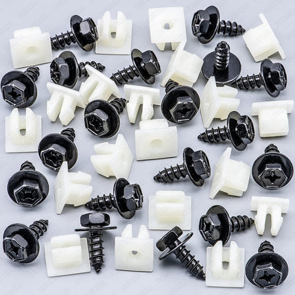 Rexka 20 Sets Bumper Cover Splash Shield Mud Guard Screw Bolt & Nylon Screw Grommet Nuts for Toyota Lexus 90159-60498 RAV4 Avalon Camry Highlander Prius ES300h GS350