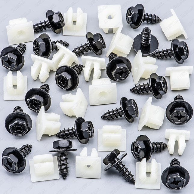 Rexka 20 Sets Bumper Cover Splash Shield Mud Guard Screw Bolt & Nylon Screw Grommet V1259-DP01-F-149