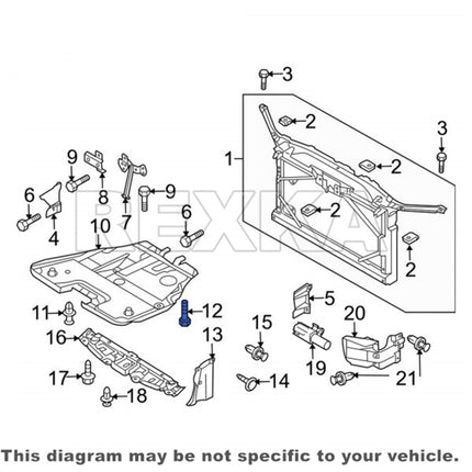 Rexka 30pcs M6-1.0 x 15mm Fender Liner Headlamp Assembly Screws Bolt for Mazda 9GG600616T Mazda 3 Mazda 6 Miata, MPV, MX-5 Miata, Protege, Protege5