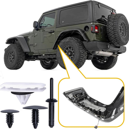 Rexka 60pcs Fender Flare Hardware Kits for Jeep Wrangler JL 2018-2024 Jeep Gladiator 2020-2023 JT Ram 1500 68526185AA 6506007AA 6506293AA 6505411AA Jeep Fender Clips