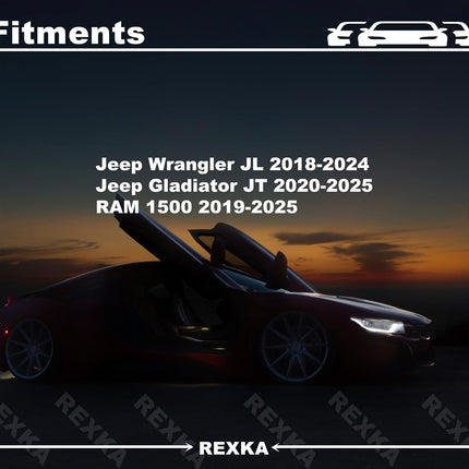 Rexka 60pcs Fender Flare Hardware Kits for Jeep Wrangler JL 2018-2024 Jeep Gladiator 2020-2023 JT Ram 1500 68526185AA 6506007AA 6506293AA 6505411AA Jeep Fender Clips
