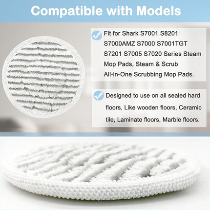12 Pack Replacement Steam Mop Pads or Shark S8201 S7001 S8001 S7201 S7000AMZ S7000 S7005 S7020 S7001C Steam Mop, Steam & Scrub All-in-One Scrubbing and Sanitizing, Dirt Grip Scrub Washable Pad