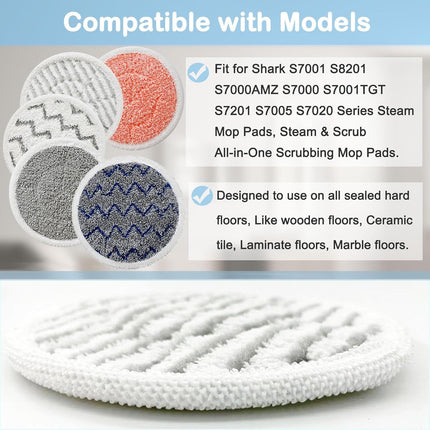 10 Pack Upgraded S7001 Pads Replacement Steam Mop Pads or Shark S7001 S8201 S7000 S7201 S8001 S7000AMZ, S7001TGT Series Steam Mop Pads,Steam&Scrub All-in-One Scrubbing Mop Pads,Part Model#:XKITP7000