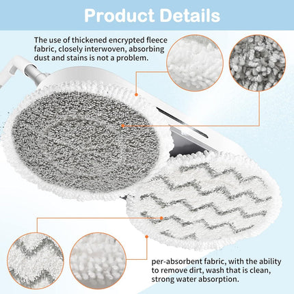 10 Pack Upgraded S7001 Pads Replacement Steam Mop Pads or Shark S7001 S8201 S7000 S7201 S8001 S7000AMZ, S7001TGT Series Steam Mop Pads,Steam&Scrub All-in-One Scrubbing Mop Pads,Part Model#:XKITP7000
