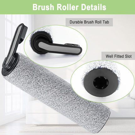Brush and ilters Replacement Parts Accessories Compatible or Tineco loor ONE S5/loor One S5 Pro Cordless Vacuum Cleaner, 4 Roller Brushes, 4 ilters