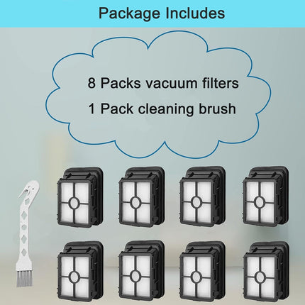 8 Pack 1866 Replacement ilters Compatible with Bissell Crosswave 1785 2306 2551 & 2554 CrossWave Cordless Max All in One Wet-Dry Vacuum Cleaner, Compare to Part # 1608684