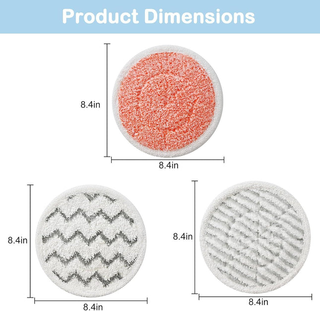 8 Pack Upgraded 3897A Rotating Mop Pads Replacement Steam Mop Pads or Bissell SpinWave – product detail