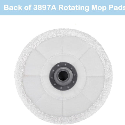 8 Pack Upgraded 3897A Rotating Mop Pads Replacement Steam Mop Pads or Bissell SpinWave SmartSteam Scrubbing Steam Mop 3897A,3712,3712W Steam Rotating Mop Pads,Part No 1641112
