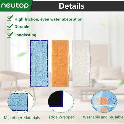 Mop Pads Compatible with iRobot Braava Jet 200 Series 240 241 244 245 250 Robot Mops, Washable and Reusable, 4 Wet 4 Dry 4 Damp.
