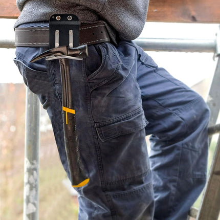 iGuerburn Drill Belt Holder & Hammer Holder Loop Clip on 2" Tool Belt for Impact Driver Drill Gun Nailer Rip Claw Framing Hammer
