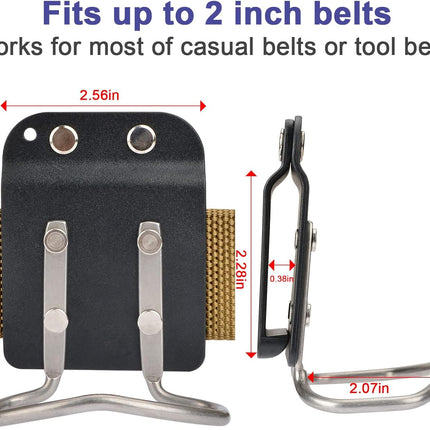 iGuerburn Drill Belt Holder & Hammer Holder Loop Clip on 2" Tool Belt for Impact Driver Drill Gun Nailer Rip Claw Framing Hammer