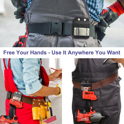 iGuerburn Drill Belt Holder & Hammer Holder Loop Clip on 2" Tool Belt for Impact Driver Drill Gun Nailer Rip Claw Framing Hammer