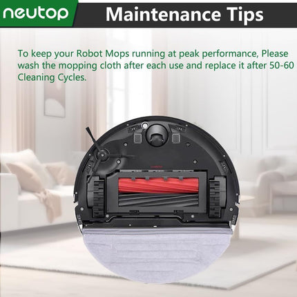 Mop Cloths Pads, Compatible with  S8, S8+, S7, S7+, S7 MaxV Plus/MaxV Ultra/Pro Ultra, Robot Vacuum Cleaners, Washable Spare Parts Accessories, 6-Pack.