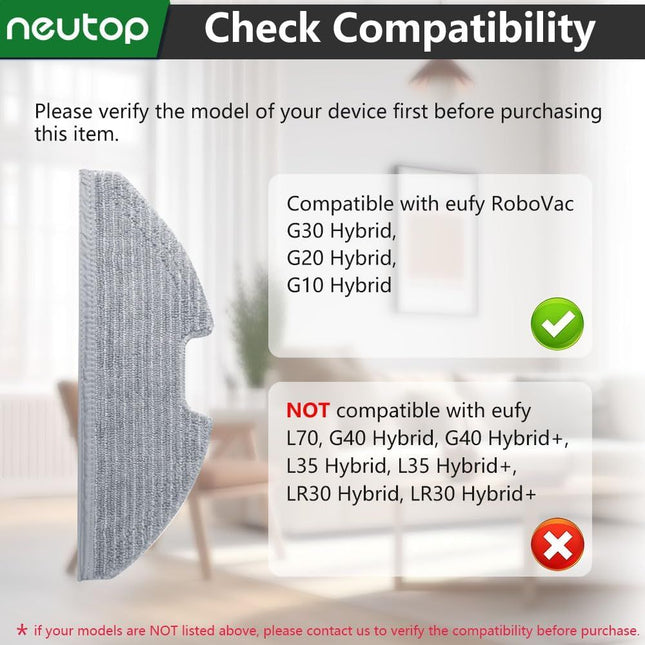Replacement Washable Mopping Cloth Mop Pads Compatible with euy RoboVac G30/G20/G10 Hybrid Robot Vacuums – product detail