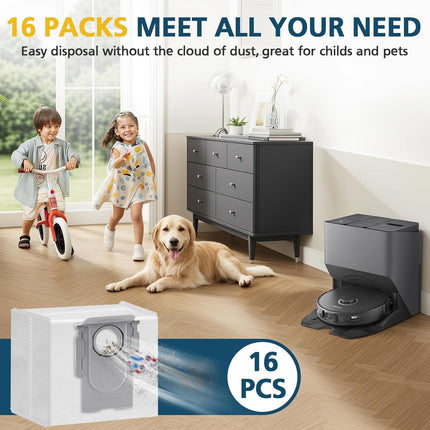 16 Packs Q10 Q7 Q5 Bag Replacement or  Q10 S5+, Q7 M5+, Q5 Max+, 3.6L Vaccum Bag or Q10 X5+, Q5+, Q5 Pro+, Q8 Max+, Q7+, Q7 Max+, S8+, S8 Pro Ultra, S7 Pro Ultra, S7 MaxV Ultra