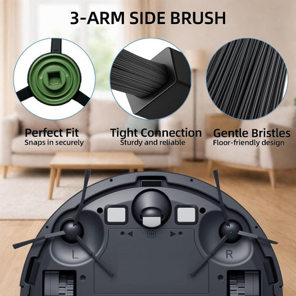 20-Piece Accessories Kit Compatible with Tikom G8000 Max / L8000 Pro (2025 New Vision) / L8000 Plus Robot Vacuum Replacement Parts, Includes 2 Main Brushes, 6 Side Brushes, 6 HEPA ilters, 6 Mop Pads
