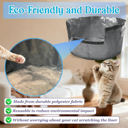 6PCS Cat Litter Box Liners for Hidden Cat Litter Box, Leakproof Waterproof Non-Slip Liner Compatible with Secret Round Boxes, Reusable & Washable, Scratch-Resistant, Machine Washable