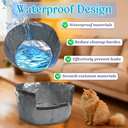 6PCS Cat Litter Box Liners for Hidden Cat Litter Box, Leakproof Waterproof Non-Slip Liner Compatible with Secret Round Boxes, Reusable & Washable, Scratch-Resistant, Machine Washable