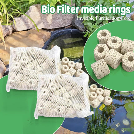 18 PCS Pond Filter Kits for Pennington Inpond 5 in 1 600 Gallon Model Water Pump, Includes 4 Foam Filter, 12 Polymer Woolfilter Mats, 2 Ceramic Media Rings Compatible with Aquagarden 600